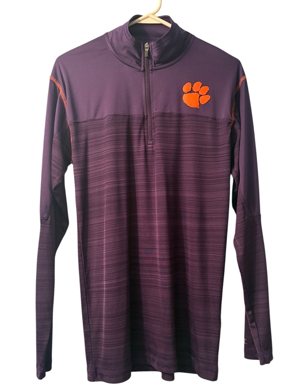 Champion Clemson Tigers Purple Orange Performance Pullover Mens Size Medium